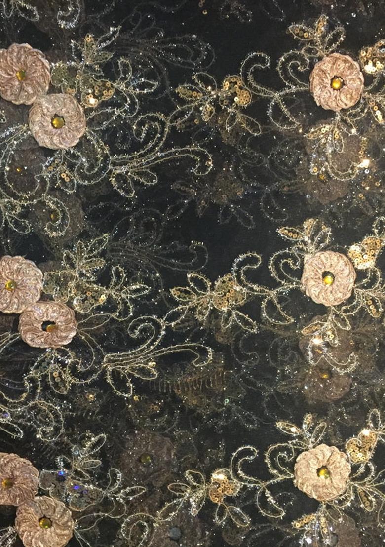 Black Printed Georgette Lehenga Set