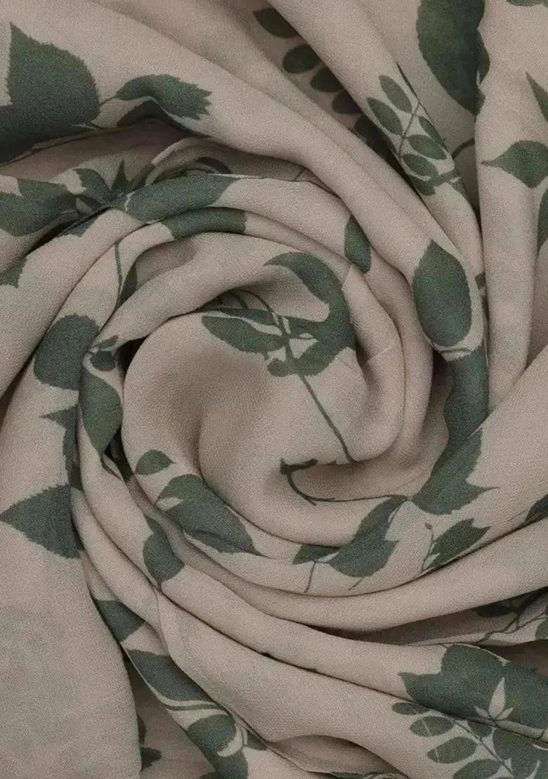 Olive Green Printed Georgette Lehenga Set