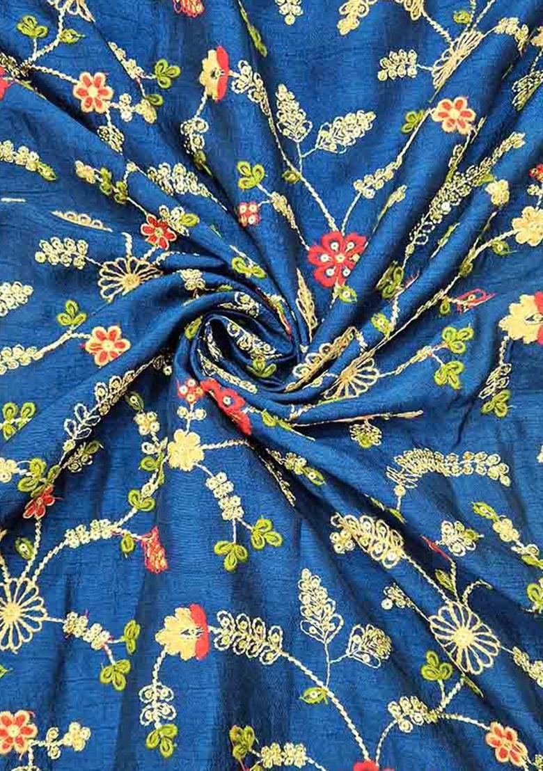 Blue Printed Georgette Lehenga Set