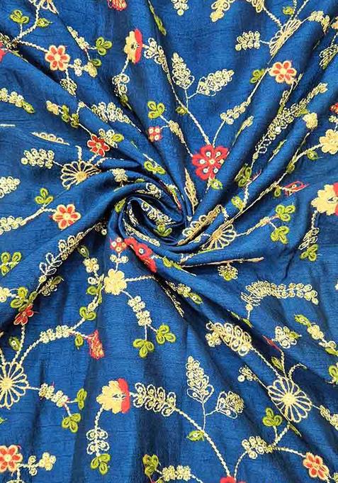 Blue Printed Georgette Lehenga Set