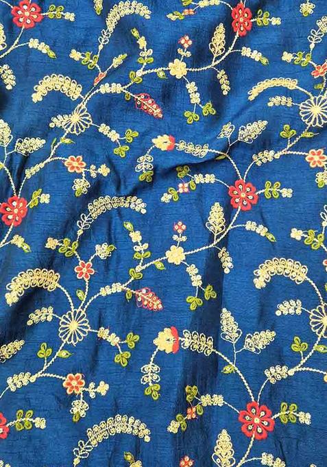 Blue Printed Georgette Lehenga Set