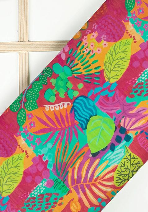 Multicolor Printed Organza Lehenga Set