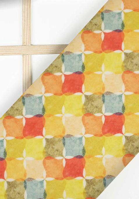 Yellow Printed Organza Lehenga Set