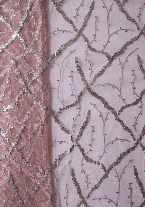 Pink Embellished Blouse Georgette Lehenga Set