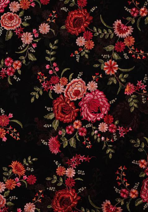 Black Embroidered Blouse Georgette Lehenga Set