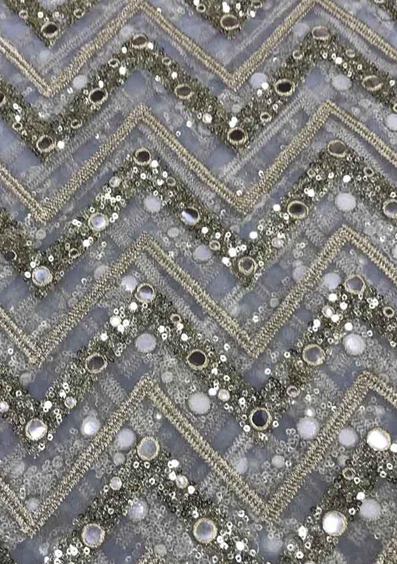 Grey Embroidered Georgette Lehenga Set