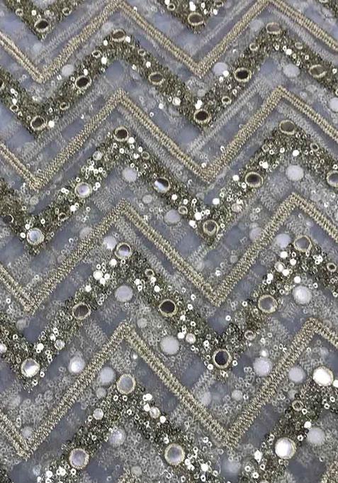 Grey Embroidered Georgette Lehenga Set