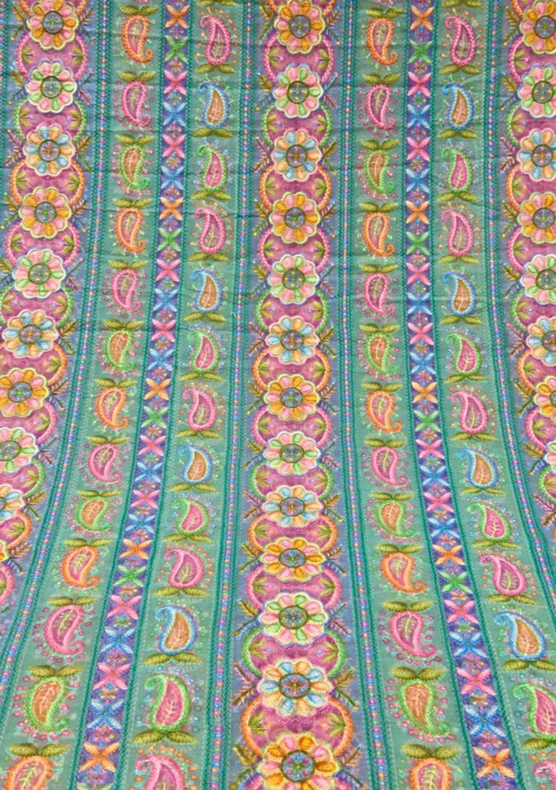 Blue Printed Georgette Lehenga Set