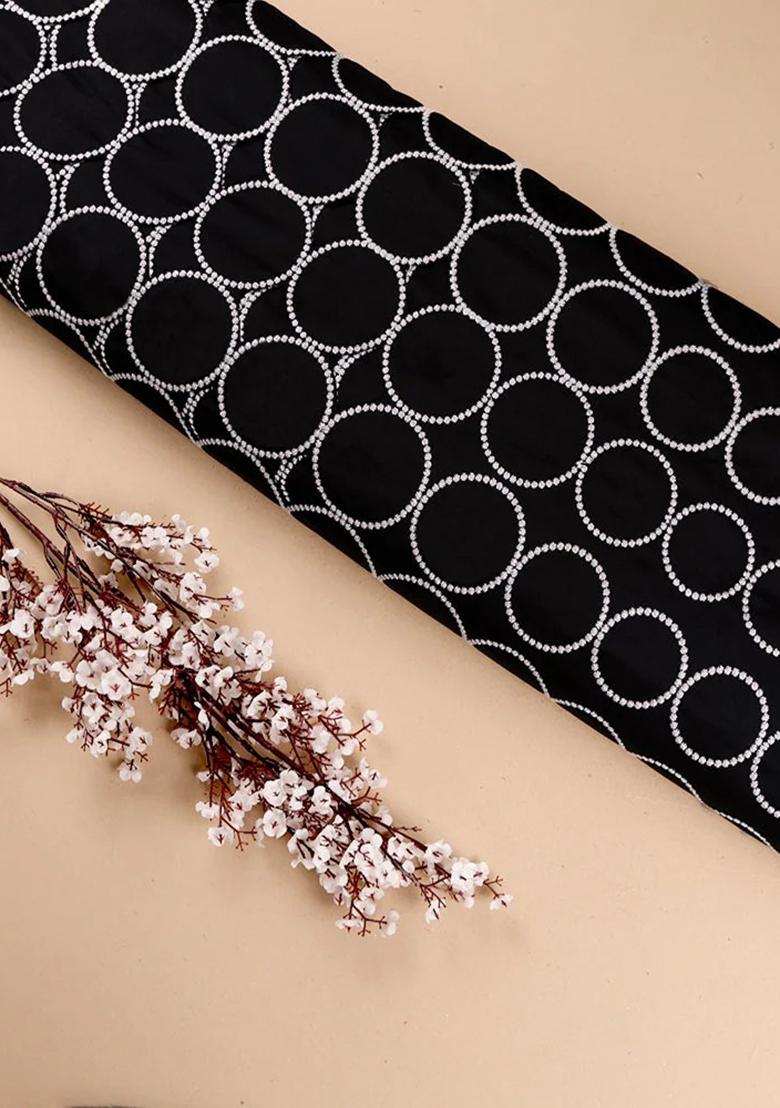 Black Embroidered Crepe Lehenga Set