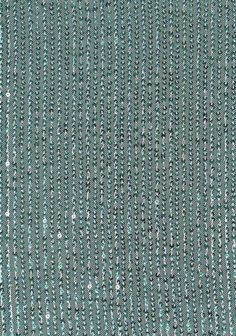 Powder Blue Sequin Embellished Net Lehenga Set