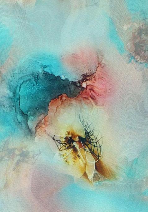 Powder Blue Printed Georgette Lehenga Set