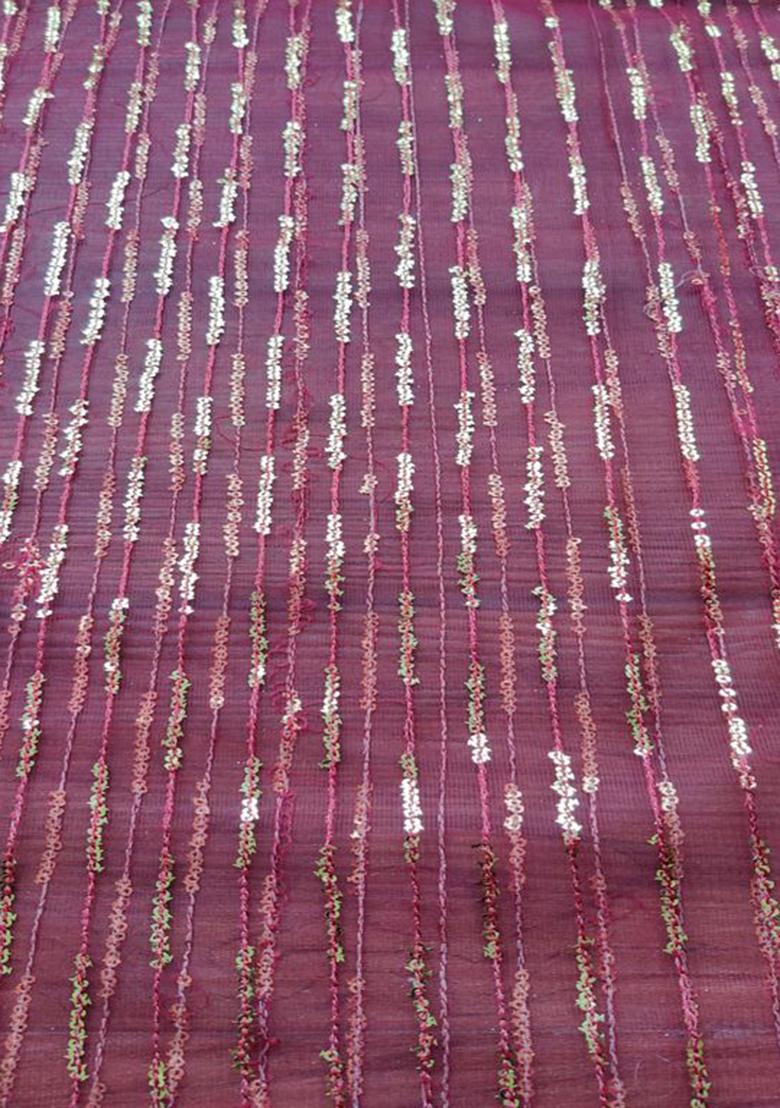 Maroon Embellished Net Lehenga Set - Indya