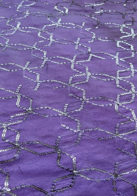 Purple Sequin Embellished Chanderi Lehenga Set
