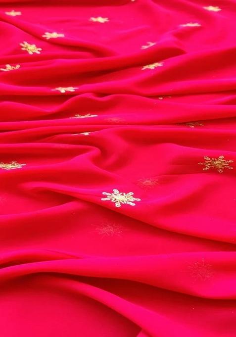 Rani Pink Embroidered Georgette Lehenga Set