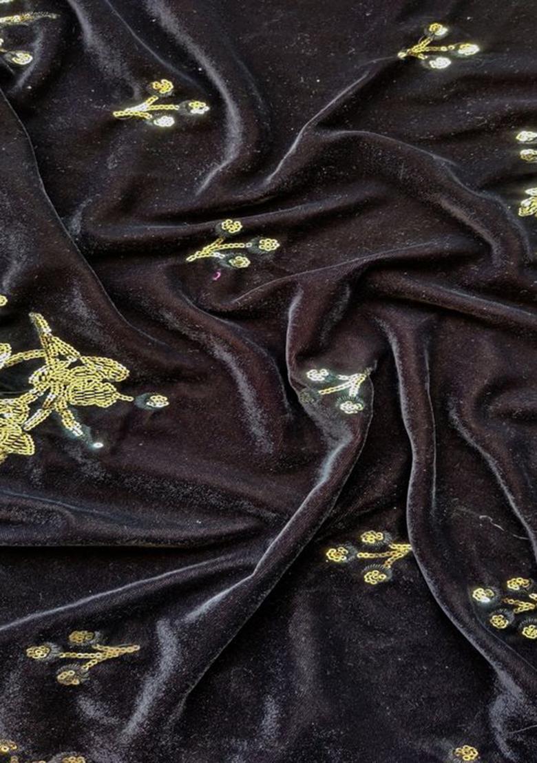 Black Sequin Embroidered Velvet Lehenga Set