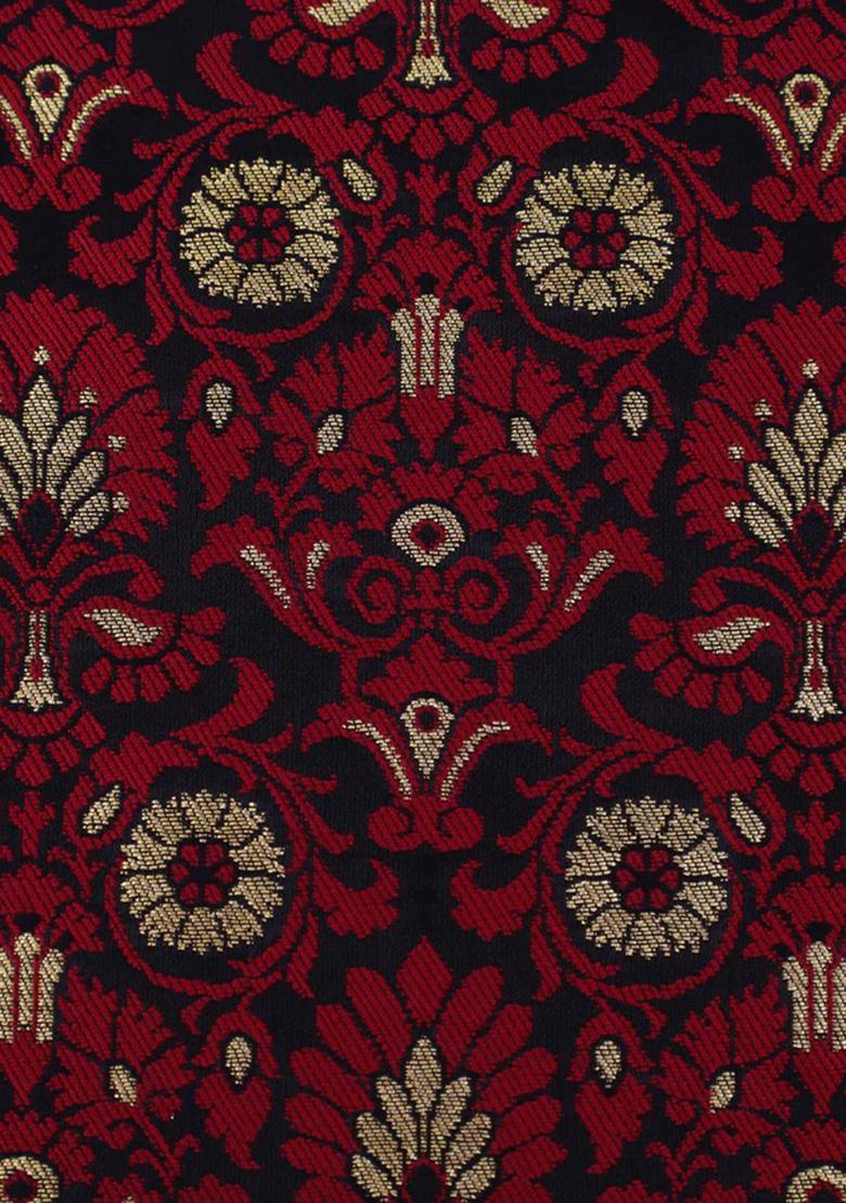 Maroon Jacquard Brocade Lehenga Set - Indya