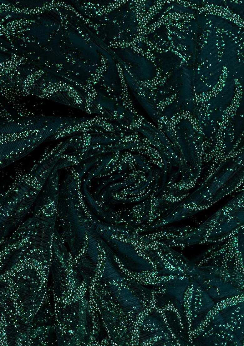 Green Embellished Net Lehenga Set