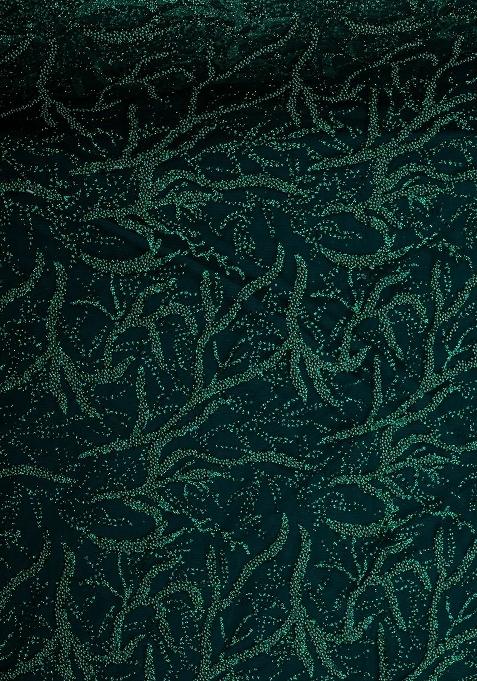 Green Embellished Net Lehenga Set