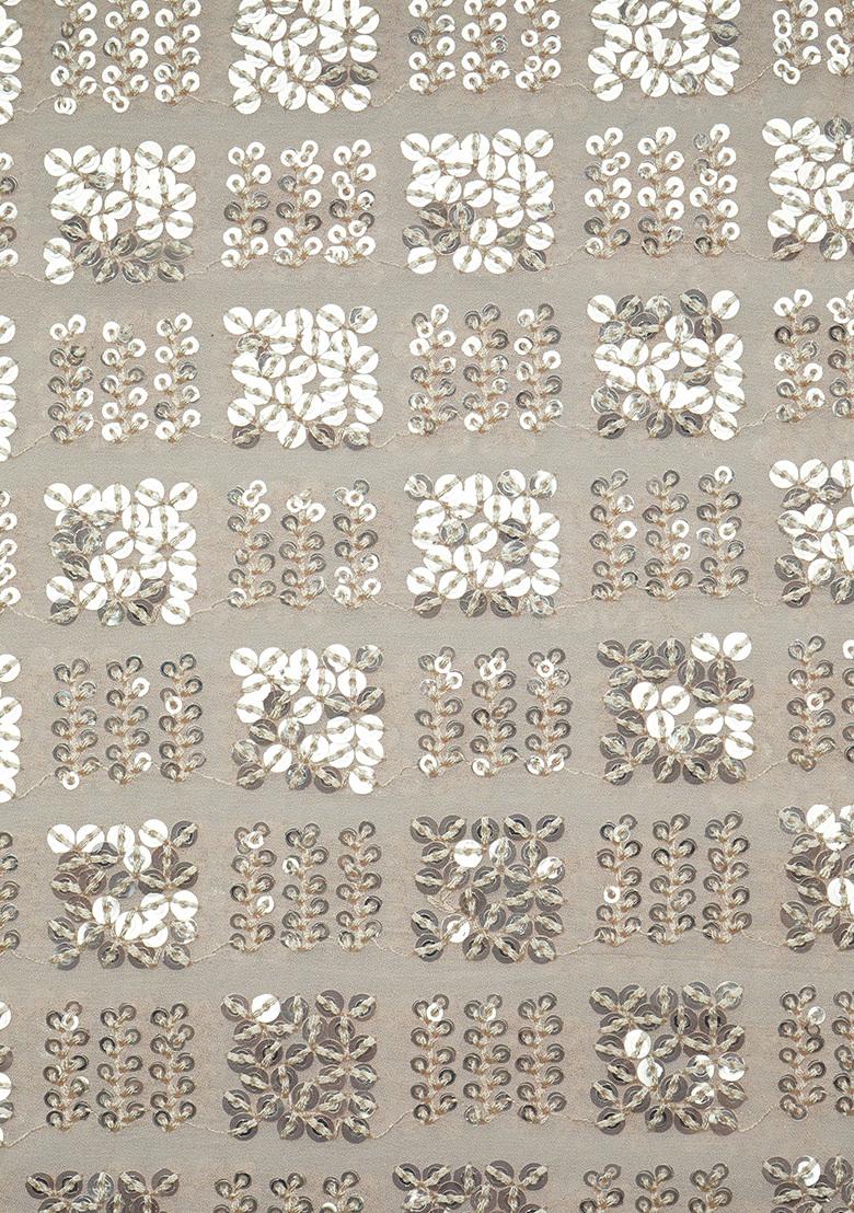 Beige Embellished Georgette Lehenga Set - Indya