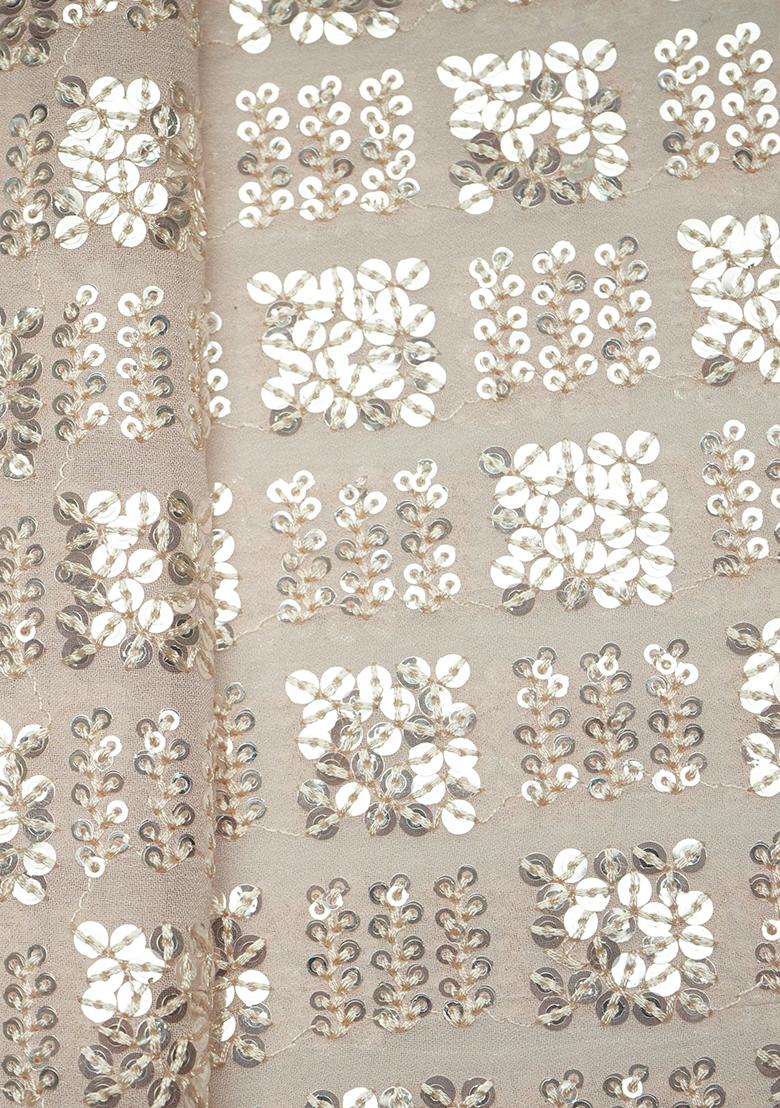 Beige Embellished Georgette Lehenga Set - Indya