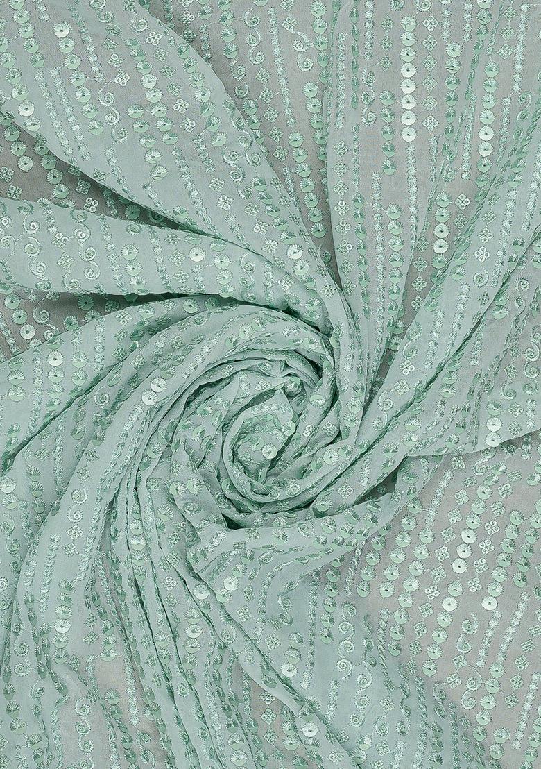 Sea Green Sequin Georgette Lehenga Set