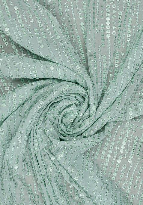 Sea Green Sequin Georgette Lehenga Set