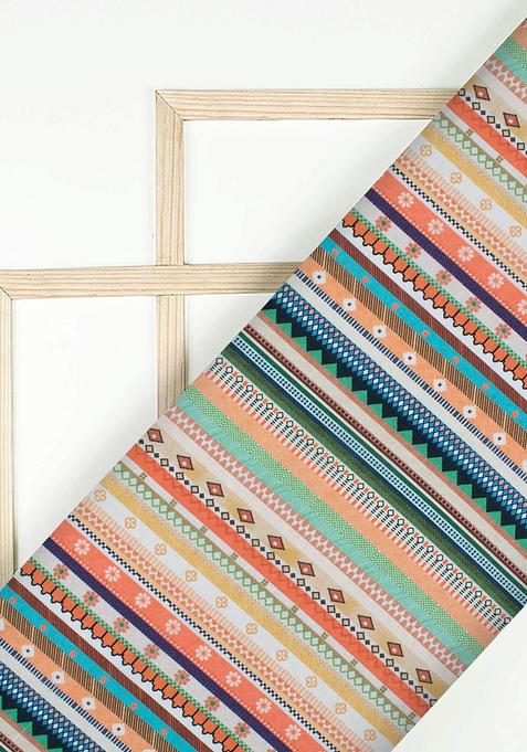 Multicolor Printed Crepe Silk Lehenga Set