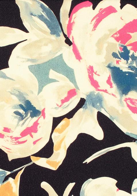 Black Printed Crepe Silk Lehenga Set