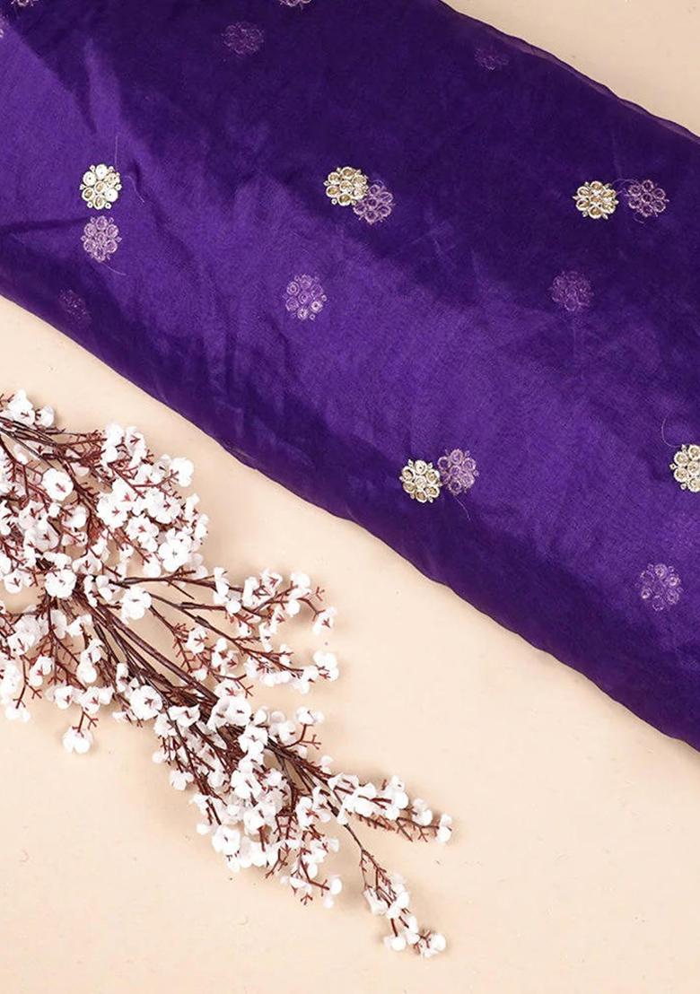 Purple Zari And Sequin Organza Lehenga Set - Indya