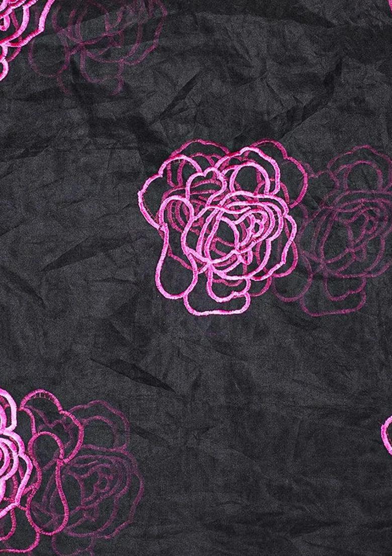 Black Threadwork Organza Lehenga Set