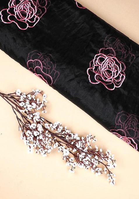 Black Threadwork Organza Lehenga Set