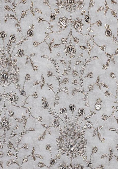 Beige Embroidered Georgette Lehenga Set