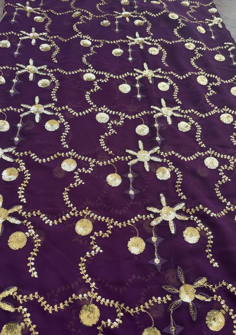Purple Embellished Georgette Lehenga Set - Indya