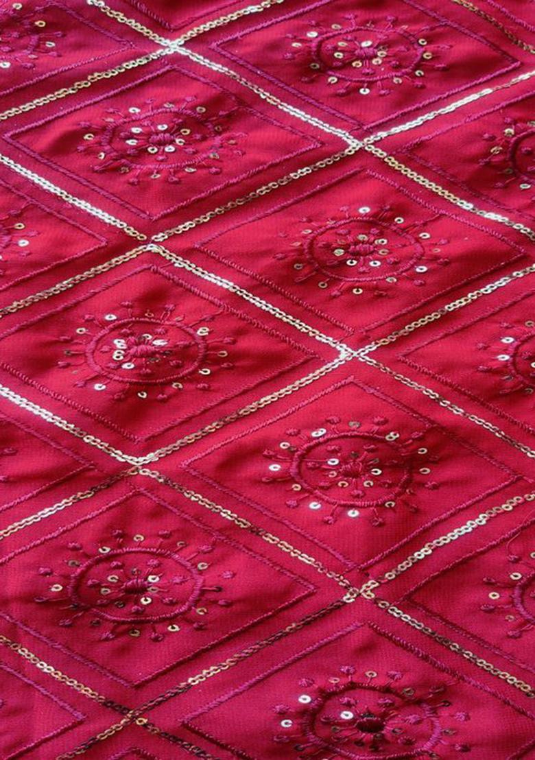 Pink Embroidered Georgette Lehenga Set - Indya