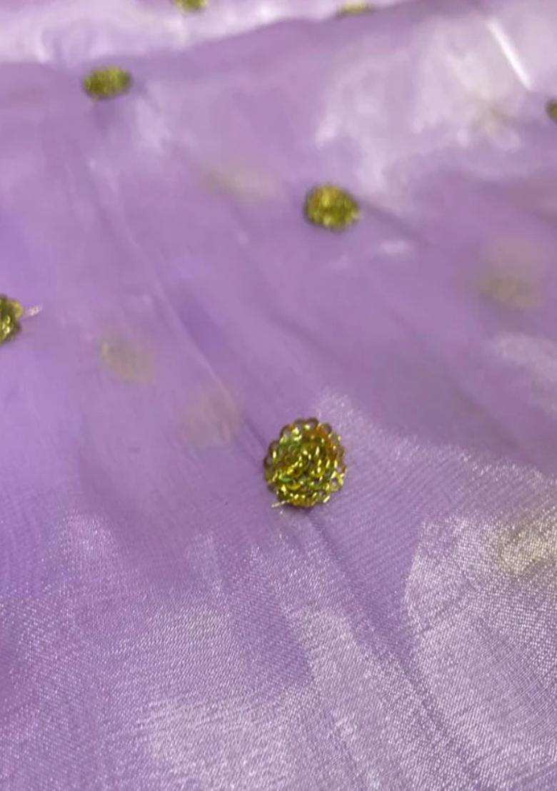 Lavender Embroidered Shimmer Lehenga Set - Indya