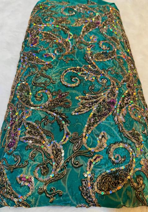 Green Embroidered Blouse Georgette Lehenga Set