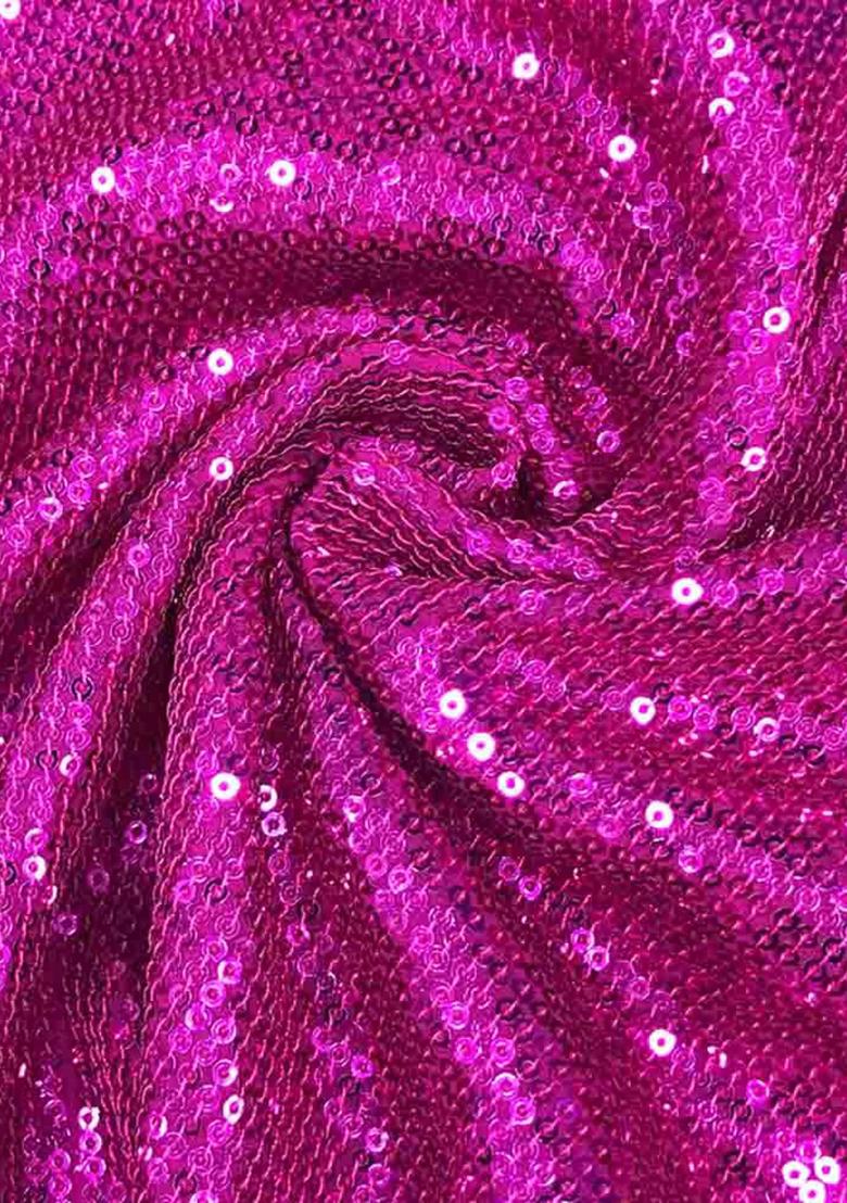 Hot Pink Sequin Embroidered Georgette Lehenga Set