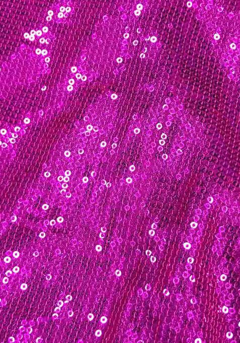 Hot Pink Sequin Embroidered Georgette Lehenga Set