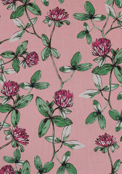 Pink Printed Satin Lehenga Set