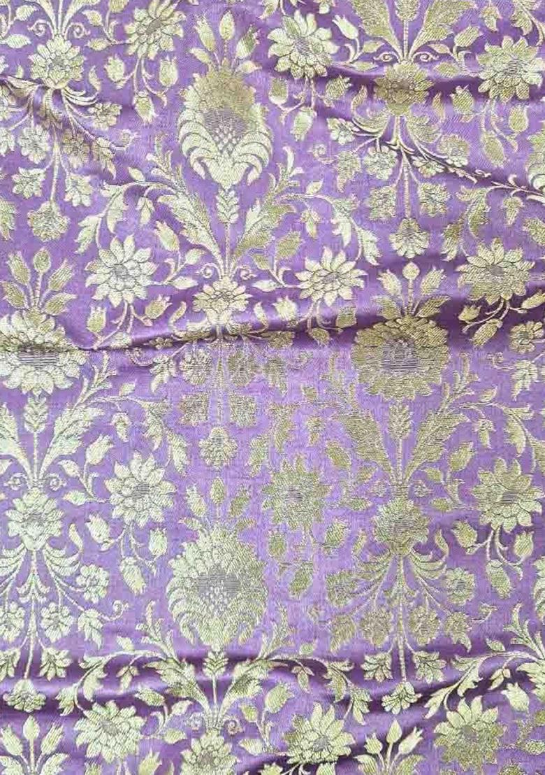 Purple Jacquard Blouse Georgette Lehenga Set - Indya