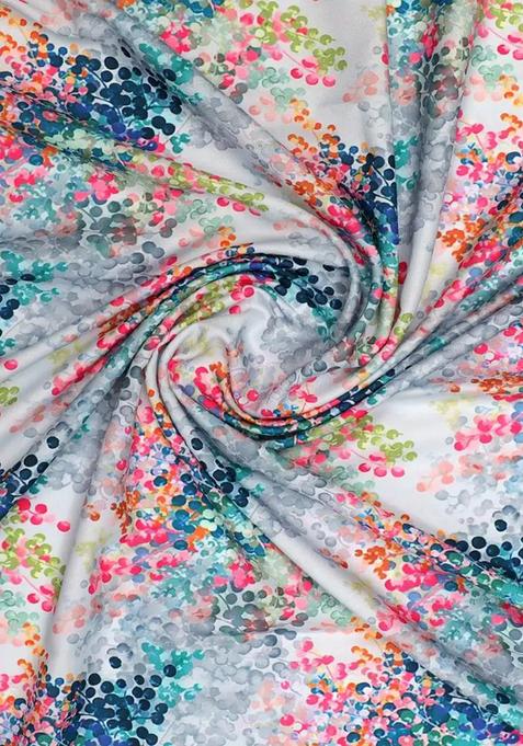 Multicolor Printed Rayon Lehenga Set