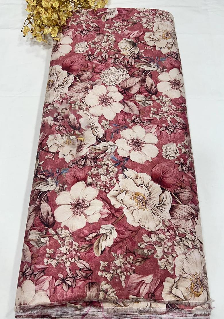 Dusty Pink Printed Pure Cotton Lehenga Set - Indya