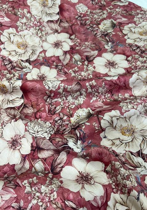 Dusty Pink Printed Pure Cotton Lehenga Set