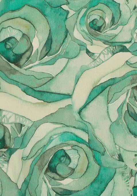 Sea Green Printed Chinon Chiffon Lehenga Set