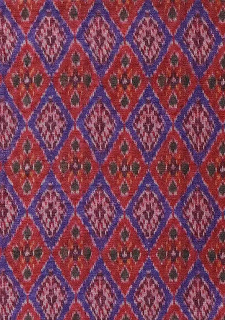 Maroon Printed Silk Lehenga Set