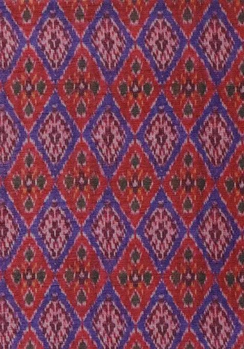 Maroon Printed Silk Lehenga Set