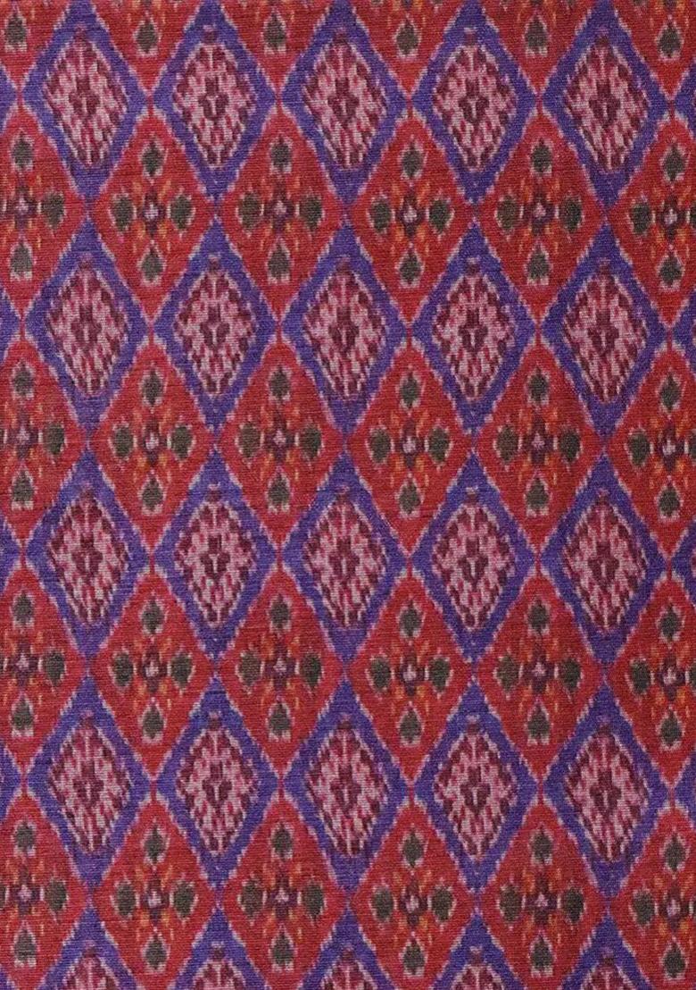 Maroon Printed Silk Lehenga Set - Indya