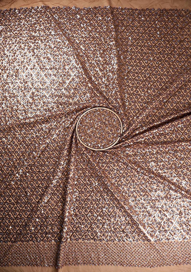 Brown Sequin Embellished Blouse Georgette Lehenga Set