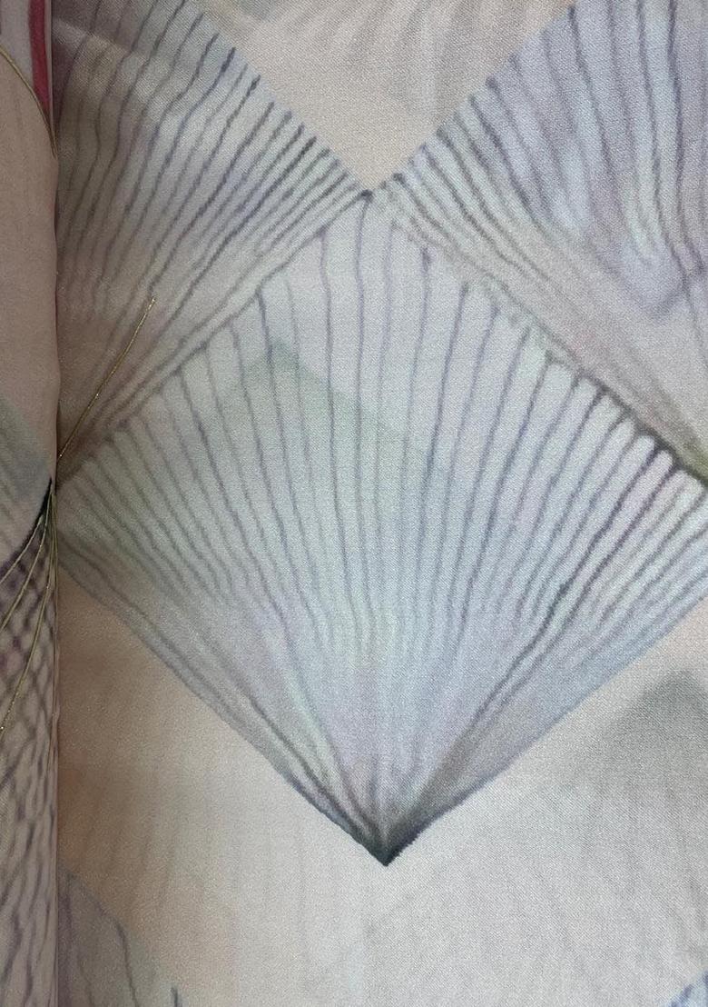 Pink Printed Georgette Fusion Set - Indya