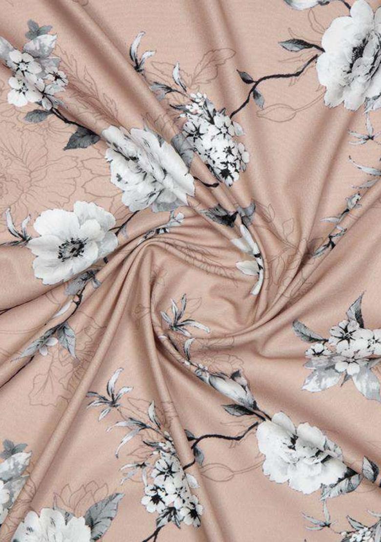 Light Pink Printed Crepe Lehenga Set